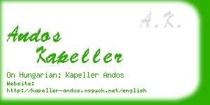 andos kapeller business card